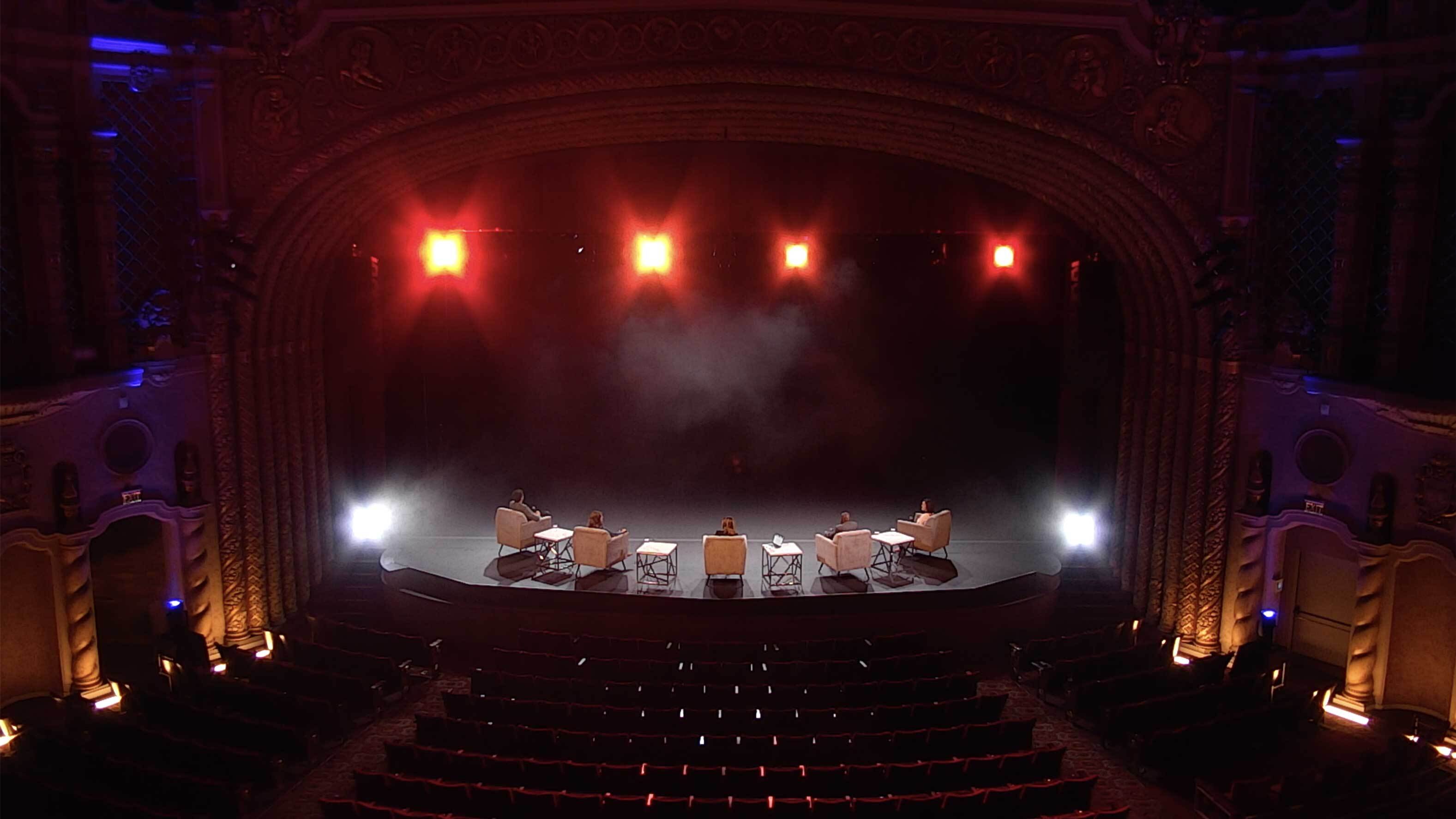 stage with dramatic lighting